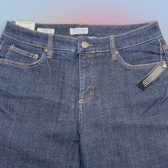 ST. JOHN’S BAY Women’s 10 Dark Wash Straight Blue Jeans - Picture 1 of 4